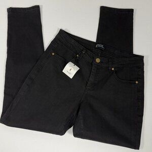 Black Cotton Blend Slim Ankle Jeans Measure & Made Size 6.1